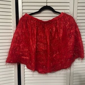 Queen of Sparkles Red Tinsel Skort- size L